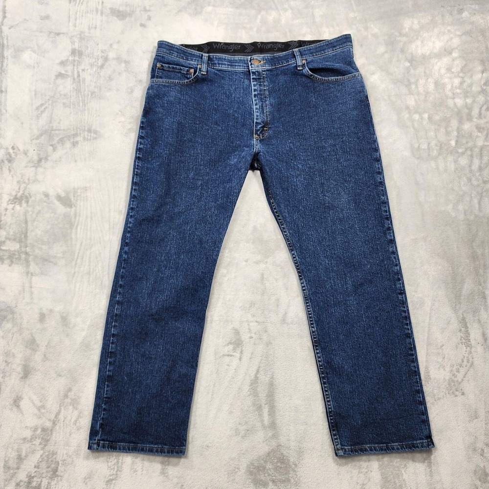 Wrangler Jeans Mens 40x29 Blue Premium Quality Regular Fit Straight Leg Denim